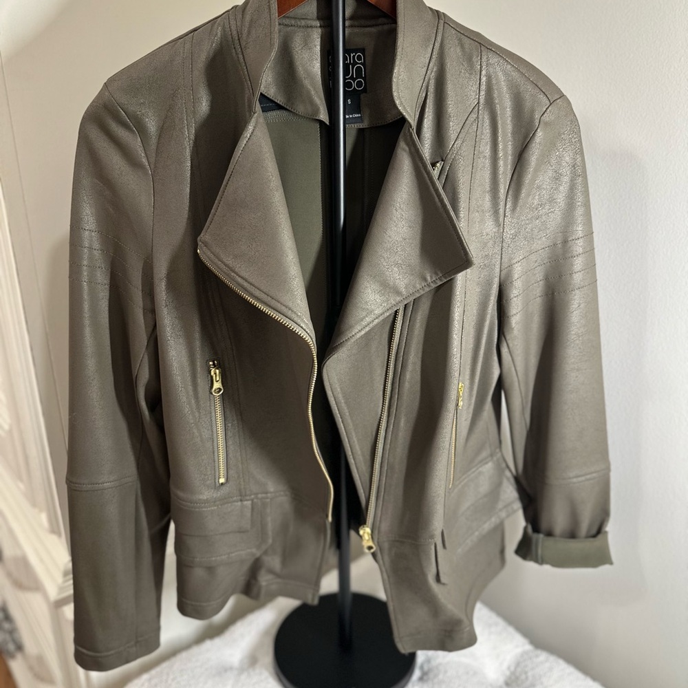 Clara Sun Woo Women's Olive Leather Jacket
